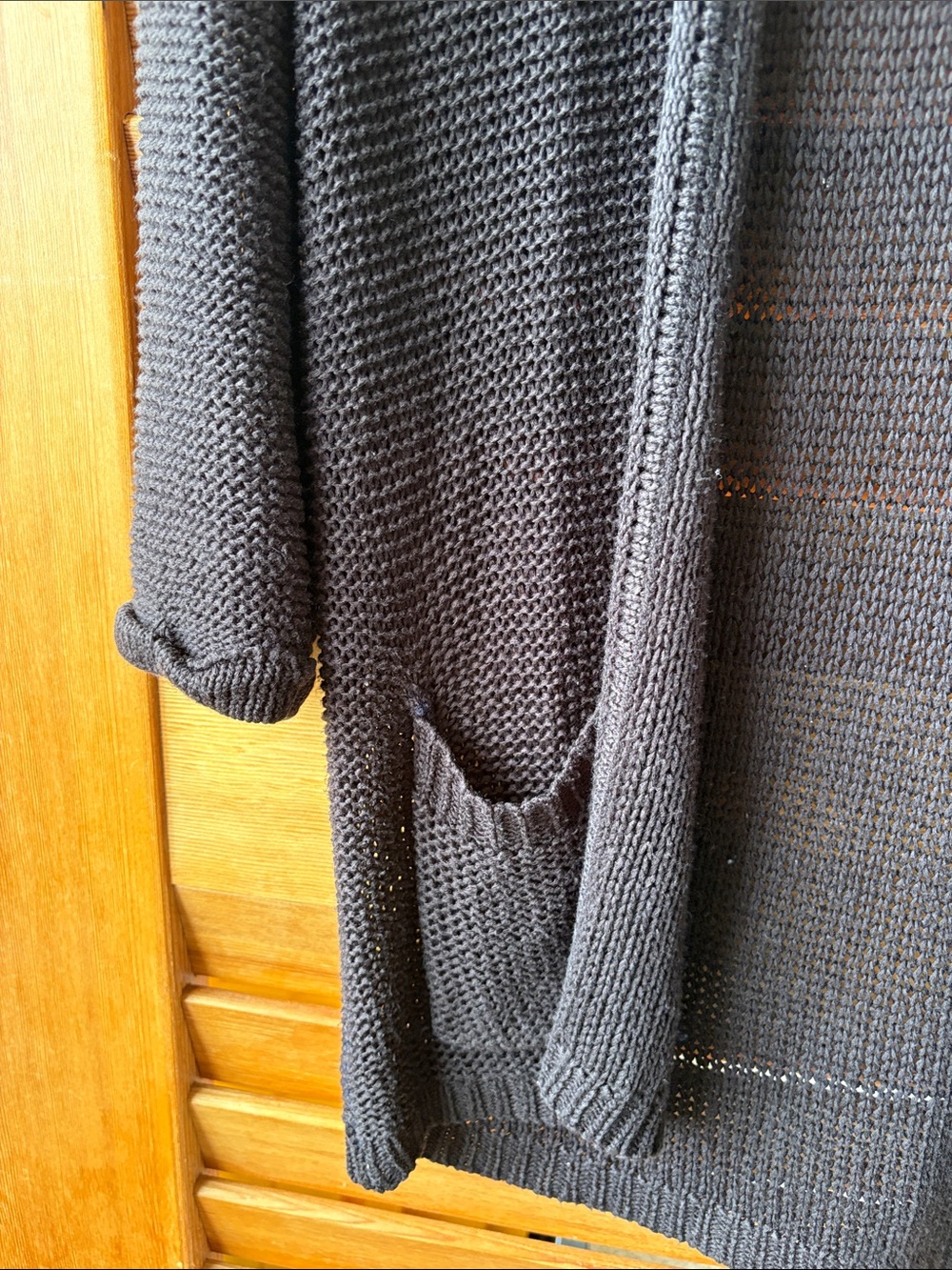 H&M Black Open-Front Knit Cardigan with Pockets - Picture 2 of 5